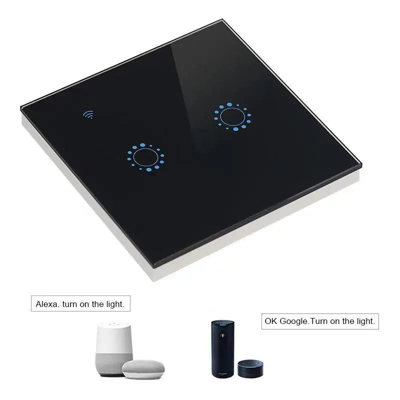 Smart Home Automation Wifi Switch 2 Gang Ewelink App Control for Smart Home System Smart Touch Switch 220V EU/UK Standard
