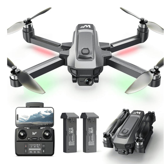 Drones with Camera for Adults 4K,  WF30 GPS Foldable Drone for Beginners, Auto Return Home, Brushless Motor, 5G Transmission, 2 Batteries, Black